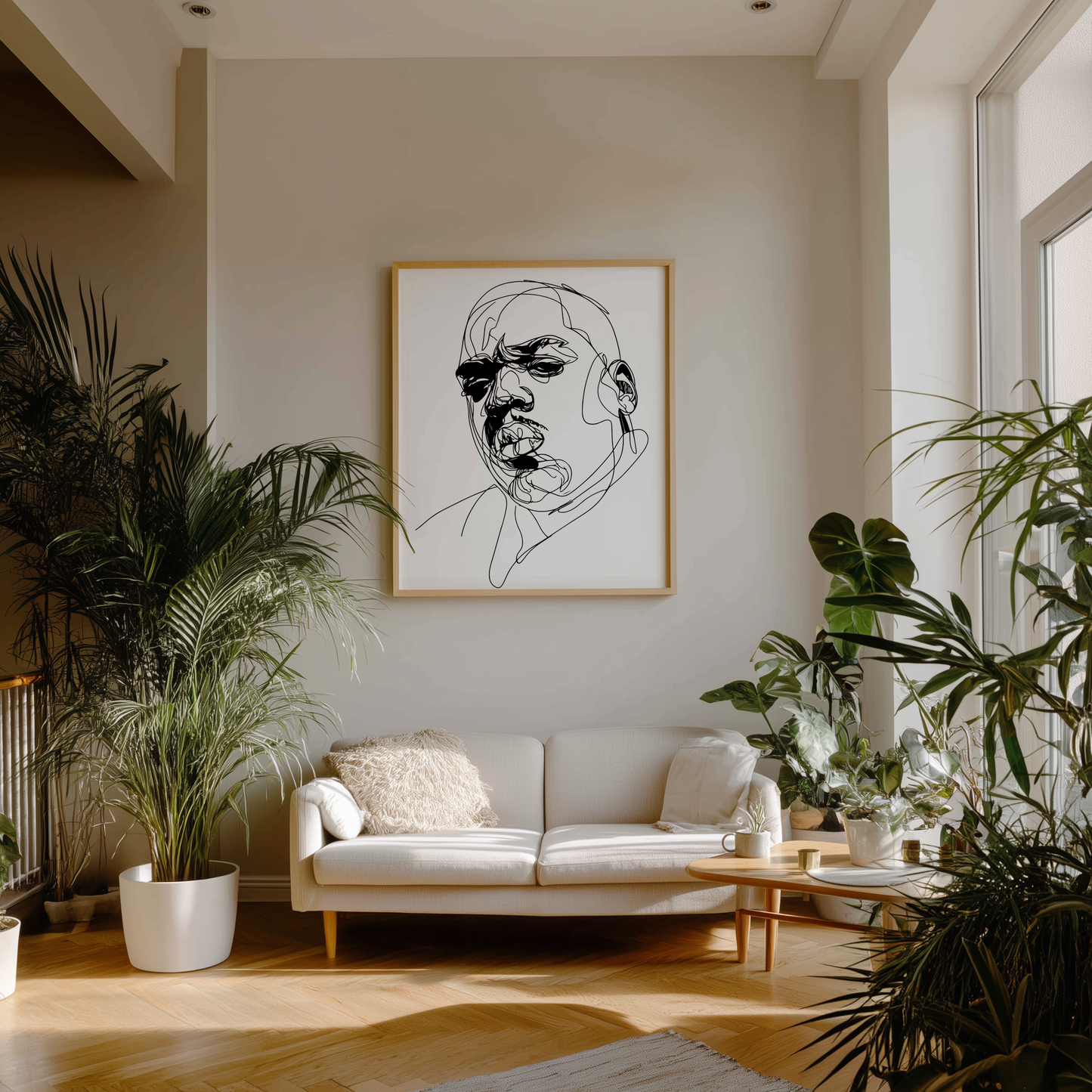 Wandbild Shooting Star Music Poster Line Notorious BIG , minimalistisches modernes Design, ideal für stilvolle Raumgestaltung.